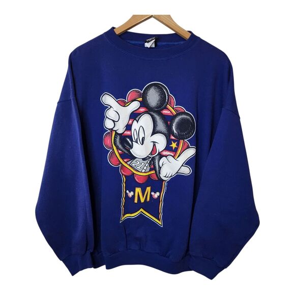 Mickey Unlimited Other - Vintage 90s Disney Mickey Mouse Sweatshirt Size XL Blue Jerry Leigh USA